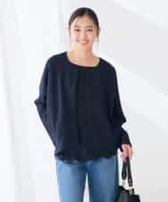 K2CKD35059 a.v.v(アー・ヴェ・ヴェ) ダンボール ノーカラー ZIP カーディガン ネイビー