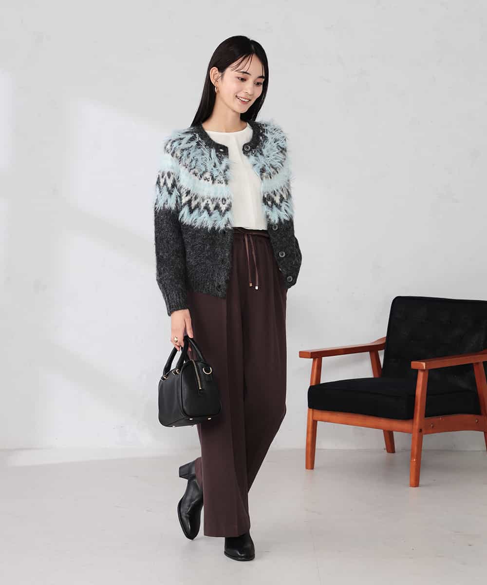 K2CLA15059 a.v.v(アー・ヴェ・ヴェ) 【2WAY】フェアアイルニットカーディガン グレー