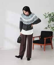 K2CLA15059 a.v.v(アー・ヴェ・ヴェ) 【2WAY】フェアアイルニットカーディガン グレー