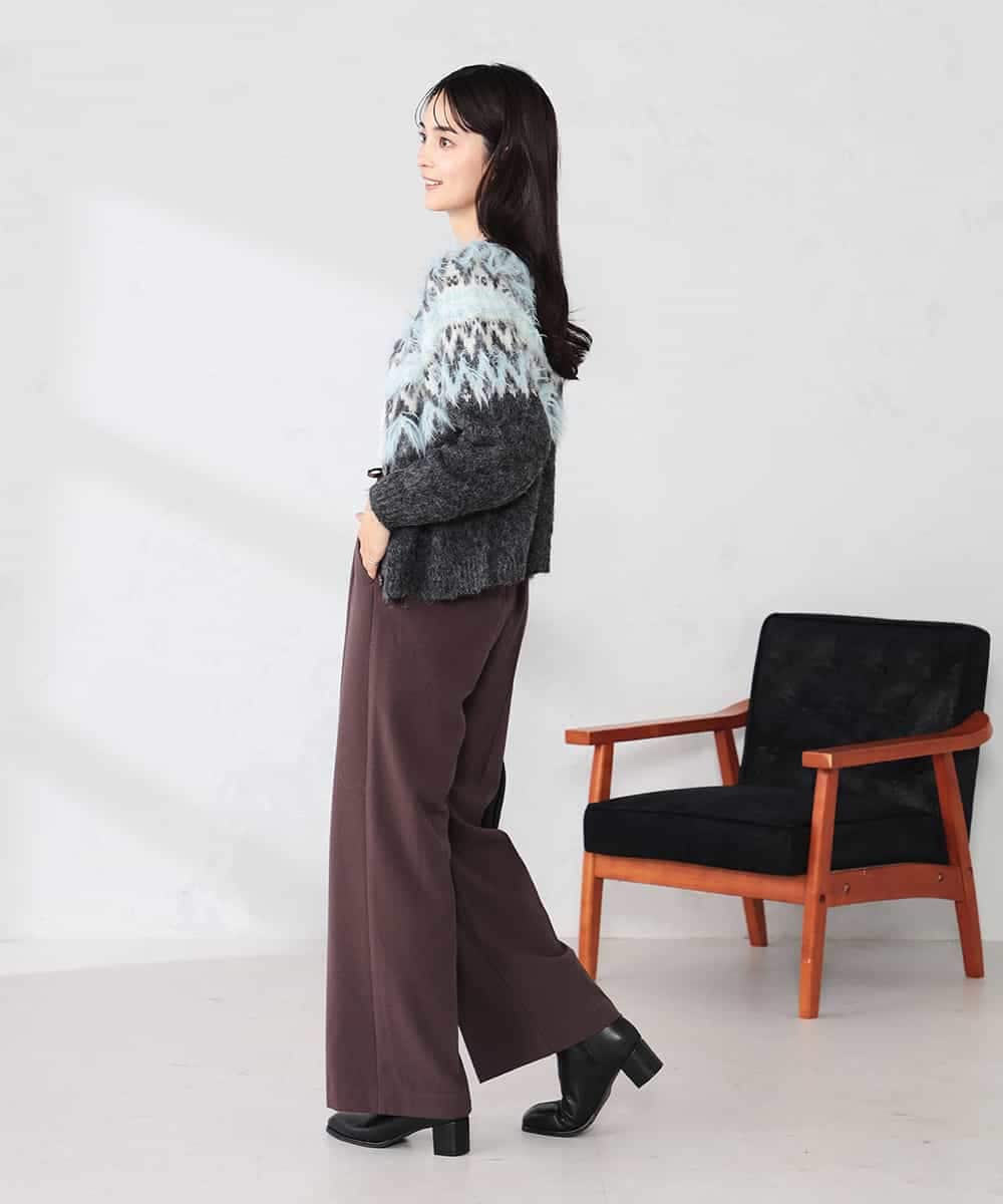 K2CLA15059 a.v.v(アー・ヴェ・ヴェ) 【2WAY】フェアアイルニットカーディガン グレー