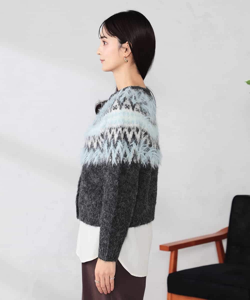 K2CLA15059 a.v.v(アー・ヴェ・ヴェ) 【2WAY】フェアアイルニットカーディガン グレー