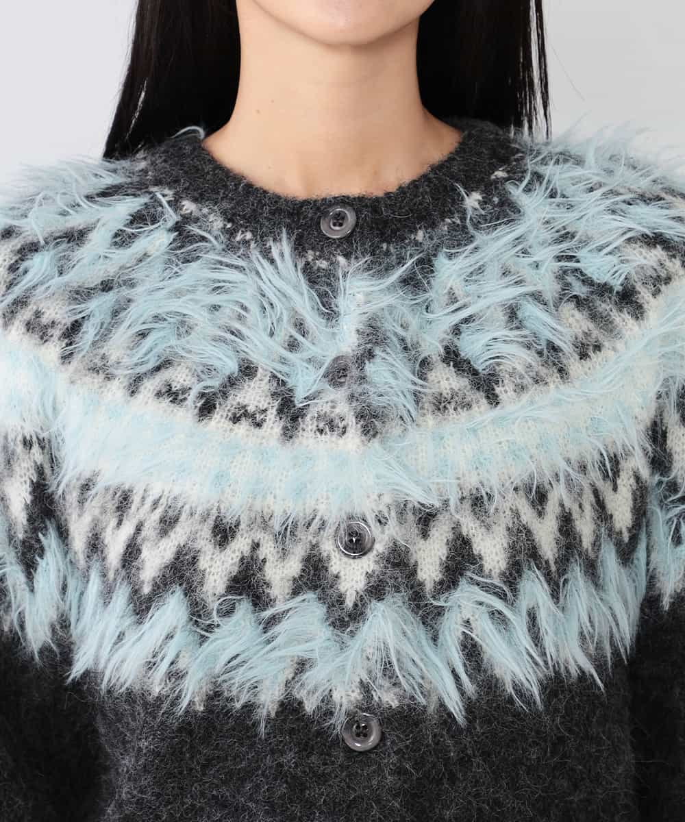 K2CLA15059 a.v.v(アー・ヴェ・ヴェ) 【2WAY】フェアアイルニットカーディガン グレー