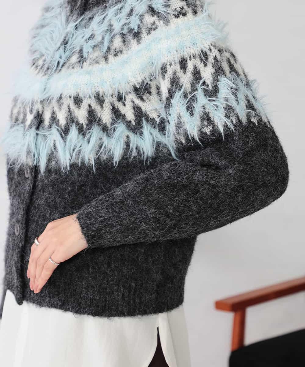 K2CLA15059 a.v.v(アー・ヴェ・ヴェ) 【2WAY】フェアアイルニットカーディガン グレー