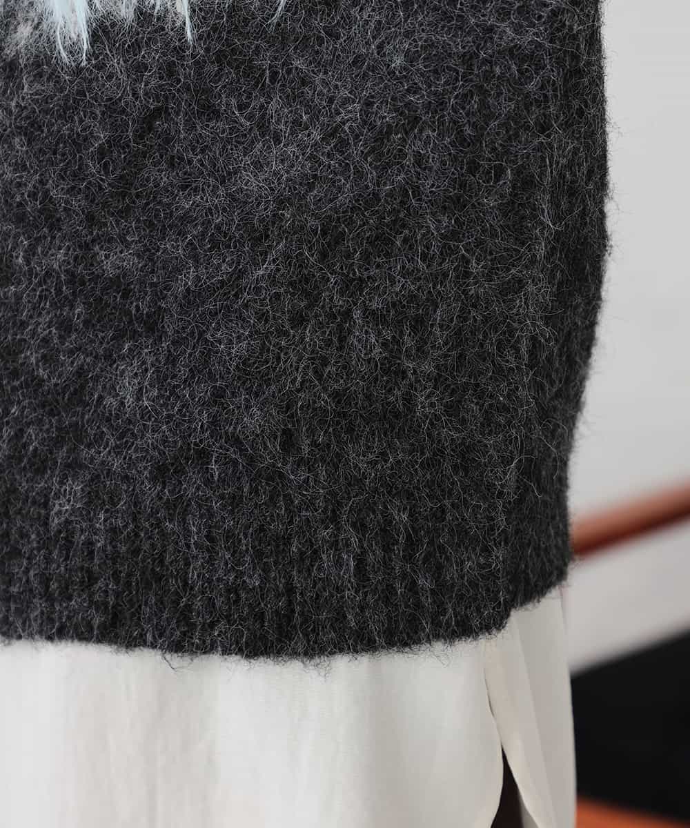 K2CLA15059 a.v.v(アー・ヴェ・ヴェ) 【2WAY】フェアアイルニットカーディガン グレー