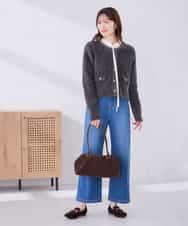 K2CLD17069 a.v.v(アー・ヴェ・ヴェ) ヘアリー ニット ジャケット カーディガン グレージュ