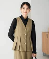 K2EBD11109 a.v.v(アー・ヴェ・ヴェ) 【2SET】ペプラムジレ×ナロースカート モカ