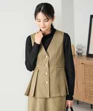 K2EBD11109 a.v.v(アー・ヴェ・ヴェ) 【2SET】ペプラムジレ×ナロースカート モカ