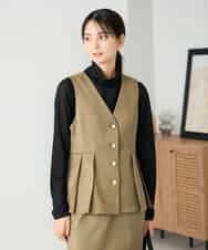 K2EBD11109 a.v.v(アー・ヴェ・ヴェ) 【2SET】ペプラムジレ×ナロースカート モカ