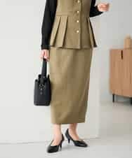 K2EBD11109 a.v.v(アー・ヴェ・ヴェ) 【2SET】ペプラムジレ×ナロースカート モカ