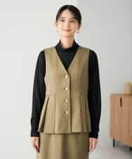 K2EBD11109 a.v.v(アー・ヴェ・ヴェ) 【2SET】ペプラムジレ×ナロースカート モカ