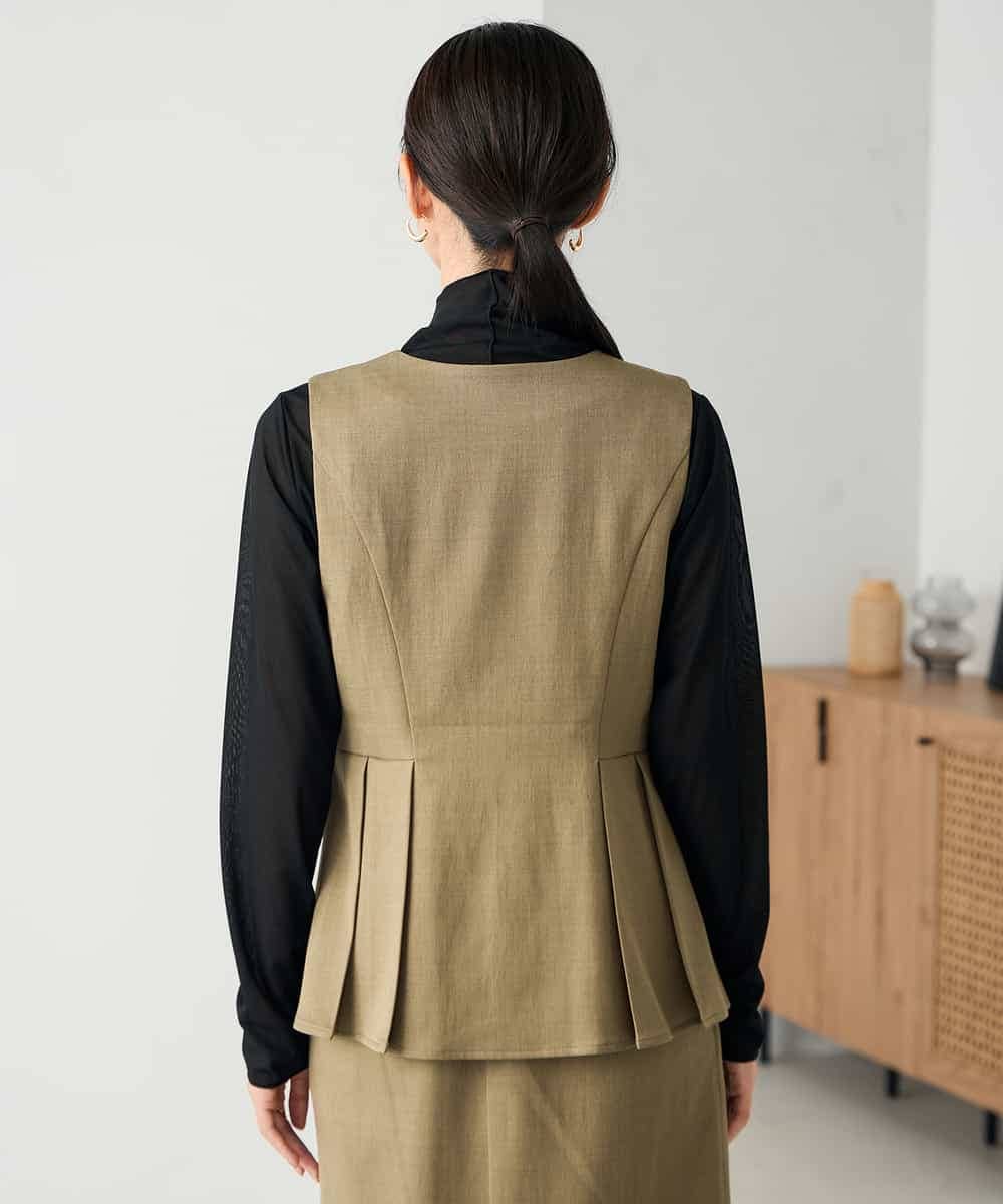 K2EBD11109 a.v.v(アー・ヴェ・ヴェ) 【2SET】ペプラムジレ×ナロースカート モカ