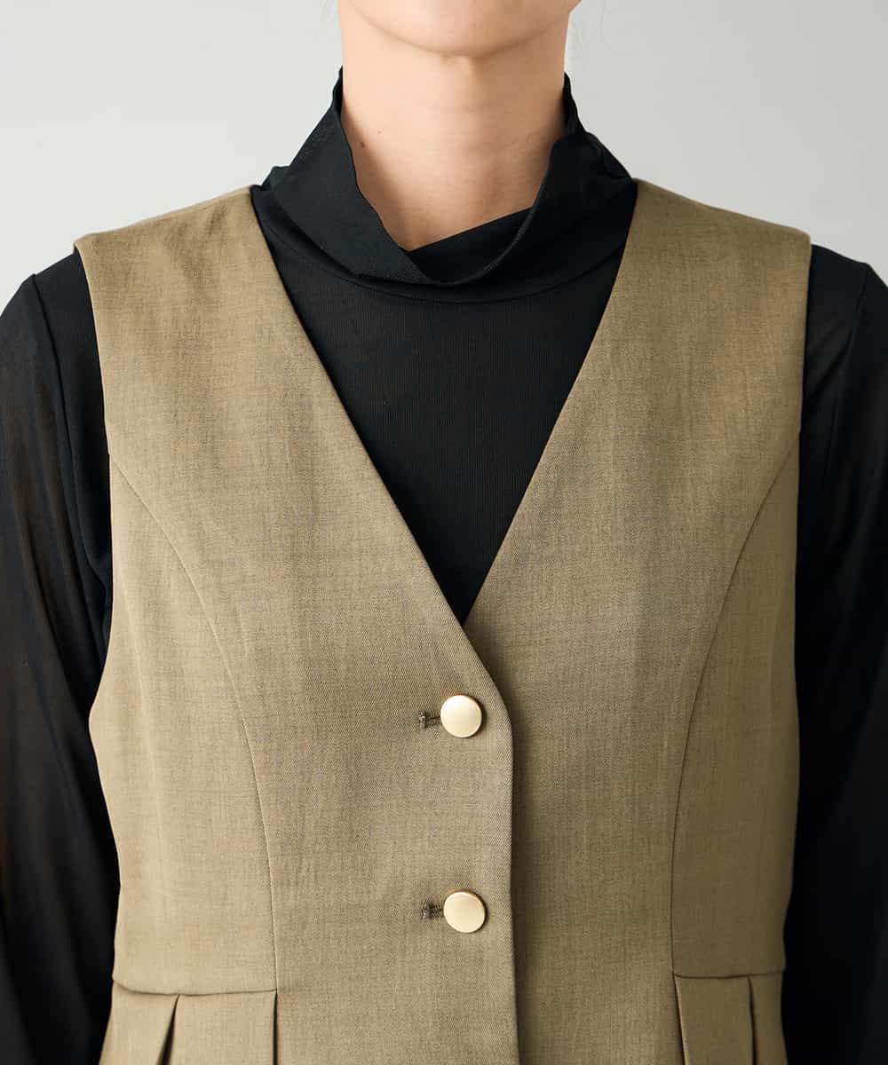 K2EBD11109 a.v.v(アー・ヴェ・ヴェ) 【2SET】ペプラムジレ×ナロースカート モカ