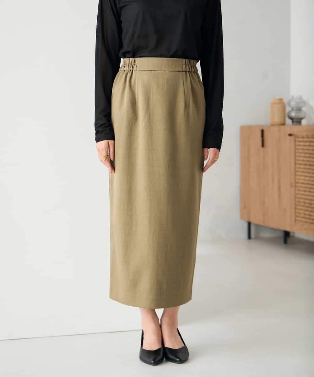 K2EBD11109 a.v.v(アー・ヴェ・ヴェ) 【2SET】ペプラムジレ×ナロースカート モカ