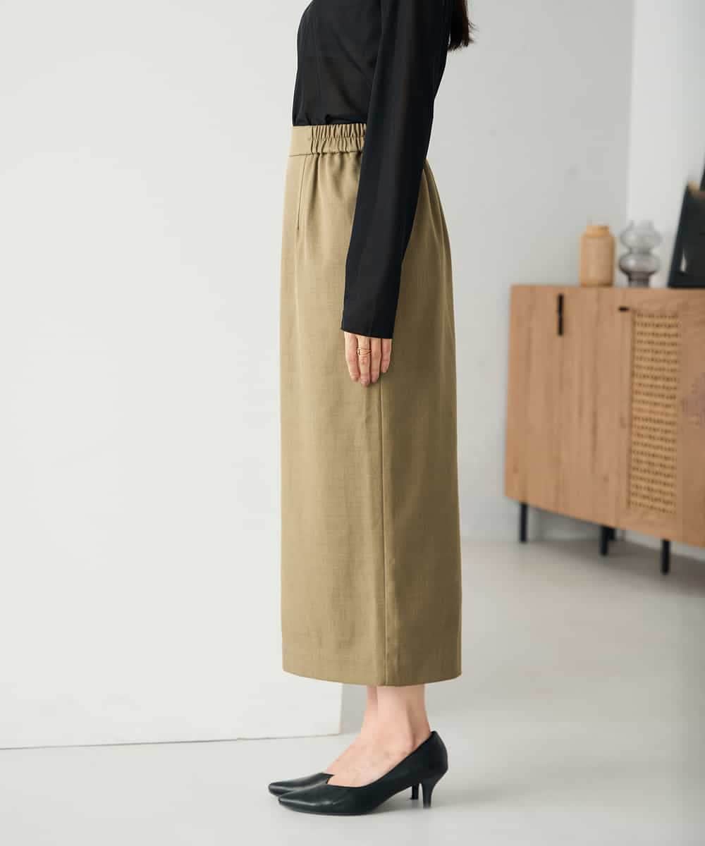 K2EBD11109 a.v.v(アー・ヴェ・ヴェ) 【2SET】ペプラムジレ×ナロースカート モカ