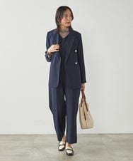 K2EFA10109 a.v.v(アー・ヴェ・ヴェ) 【マシンウォッシャブル】Vネックコンビネゾン ネイビー