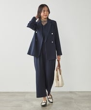 K2EFA10109 a.v.v(アー・ヴェ・ヴェ) 【マシンウォッシャブル】Vネックコンビネゾン ネイビー