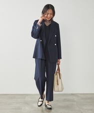 K2EFA10109 a.v.v(アー・ヴェ・ヴェ) 【マシンウォッシャブル】Vネックコンビネゾン ネイビー