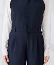 K2EFD03109 a.v.v(アー・ヴェ・ヴェ) 【洗える】Vネックコンビネゾン ネイビー