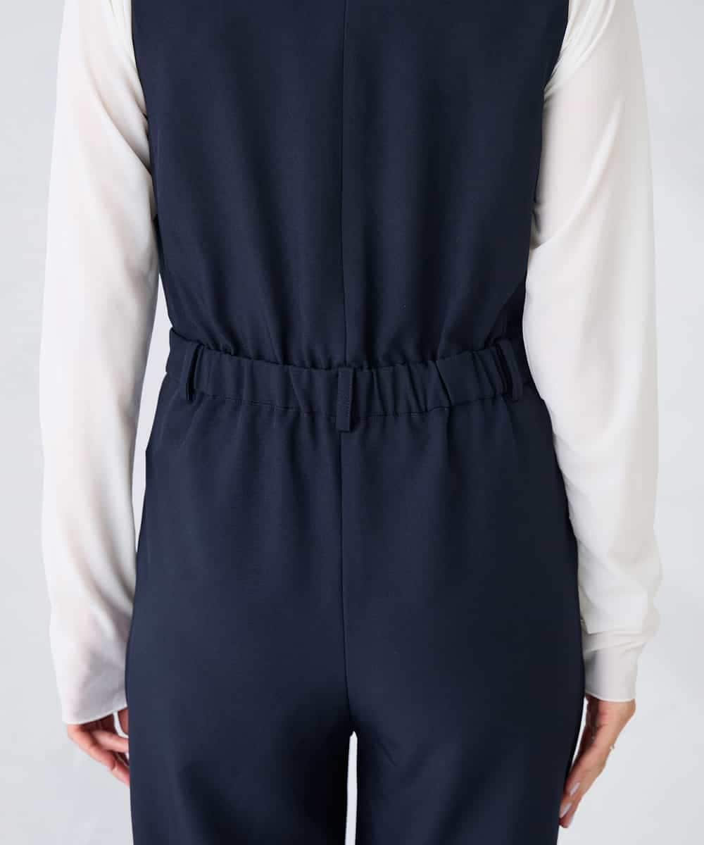 K2EFD03109 a.v.v(アー・ヴェ・ヴェ) 【洗える】Vネックコンビネゾン ネイビー