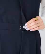 K2EFD03109 a.v.v(アー・ヴェ・ヴェ) 【洗える】Vネックコンビネゾン ネイビー