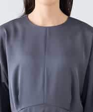 K2EFD05089 a.v.v(アー・ヴェ・ヴェ) サテンドルマンスリーブワンピース ベージュ