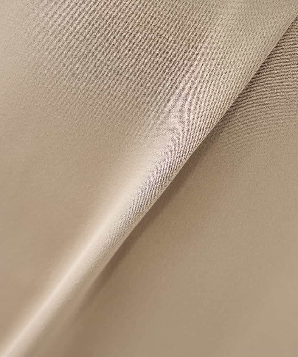 K2EFD05089 a.v.v(アー・ヴェ・ヴェ) サテンドルマンスリーブワンピース ベージュ