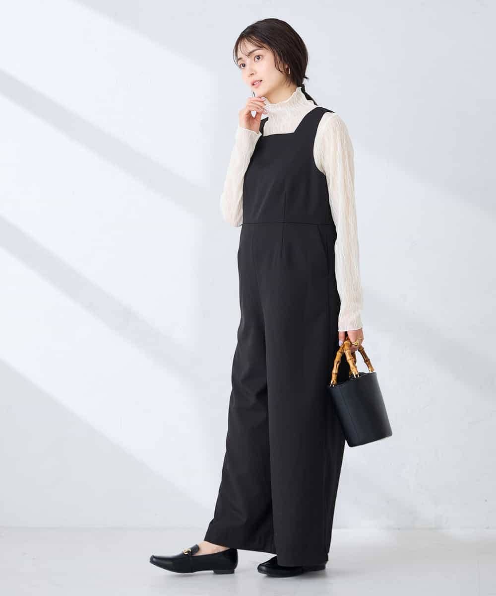 K2EFD06099 a.v.v(アー・ヴェ・ヴェ) スクエアネックオールインワン ブラック