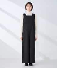 K2EFD06099 a.v.v(アー・ヴェ・ヴェ) スクエアネックオールインワン ブラック