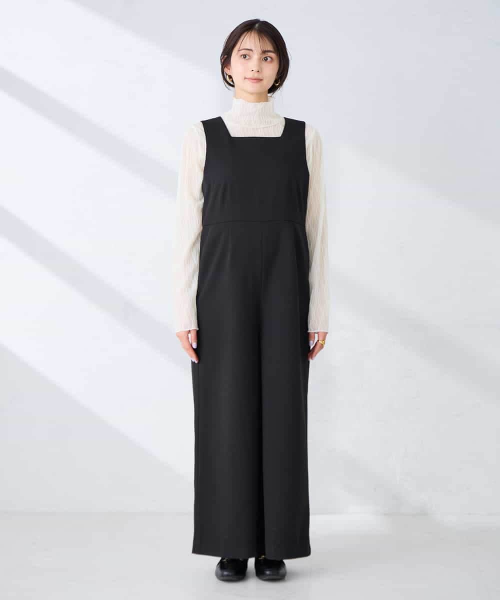 K2EFD06099 a.v.v(アー・ヴェ・ヴェ) スクエアネックオールインワン ブラック