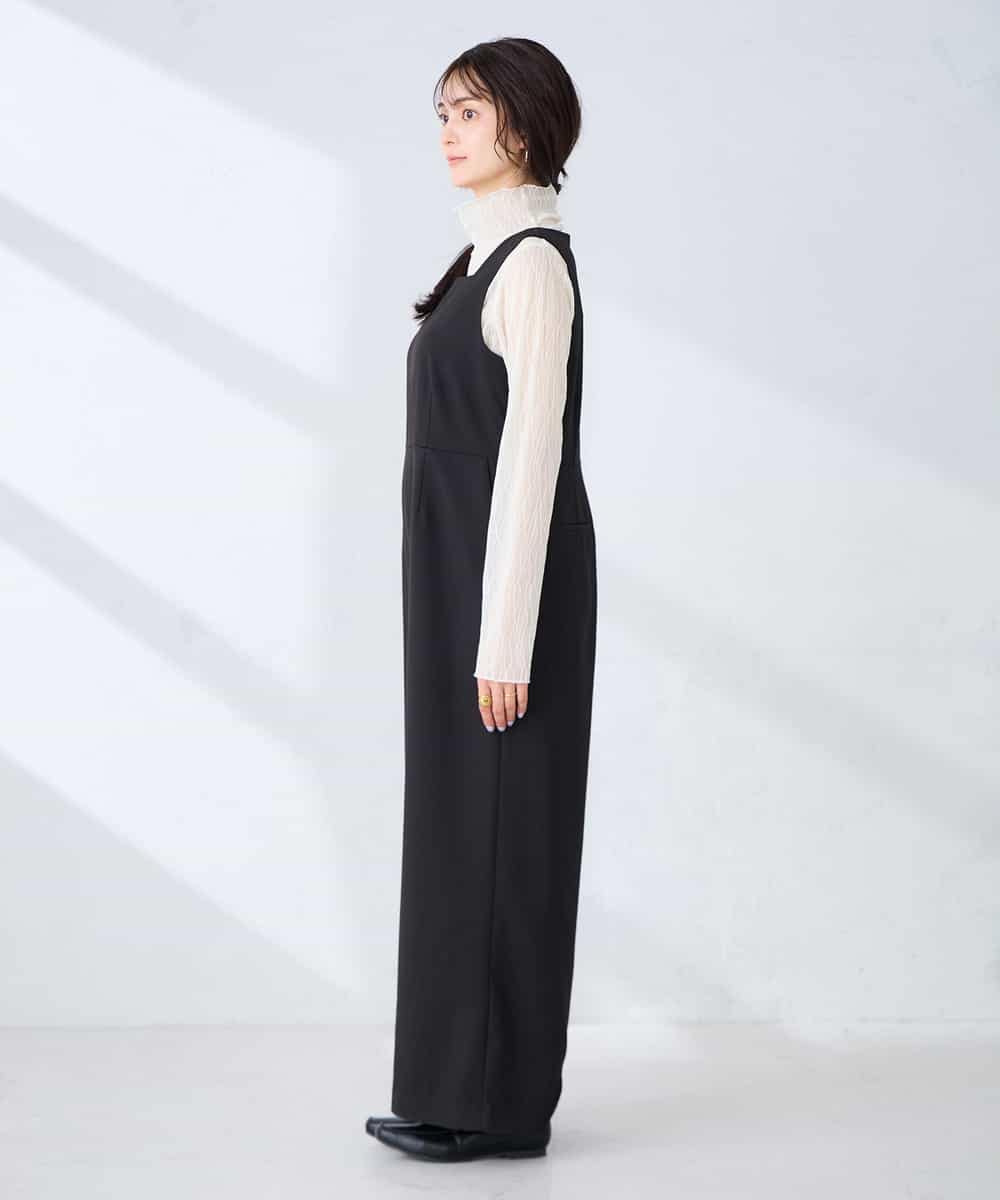 K2EFD06099 a.v.v(アー・ヴェ・ヴェ) スクエアネックオールインワン ブラック