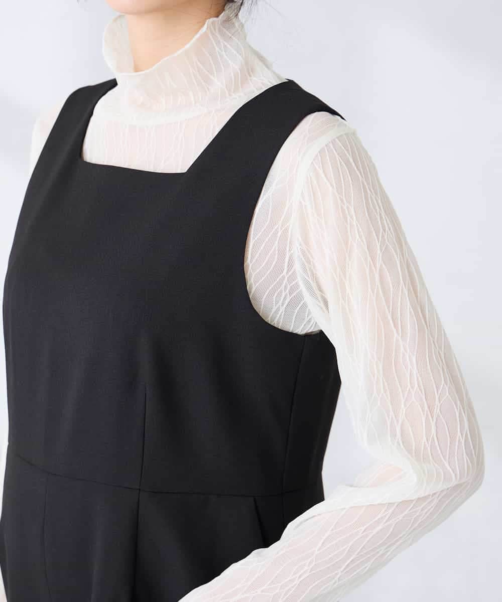 K2EFD06099 a.v.v(アー・ヴェ・ヴェ) スクエアネックオールインワン ブラック