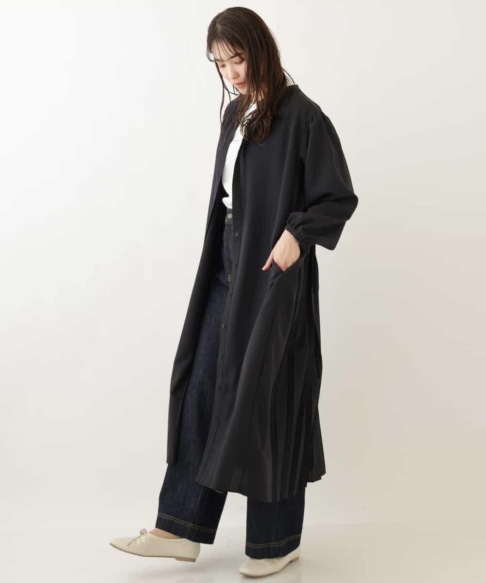 K2EFP05079 a.v.v(アー・ヴェ・ヴェ) 麻調バックプリーツワンピース ベージュ