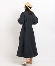 K2EFS08089 a.v.v(アー・ヴェ・ヴェ) ボリュームスリーブタフタワンピース ネイビー