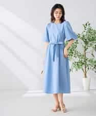 K2EGD01089 a.v.v(アー・ヴェ・ヴェ) ソフトサッカーパフスリーブワンピース ブルー