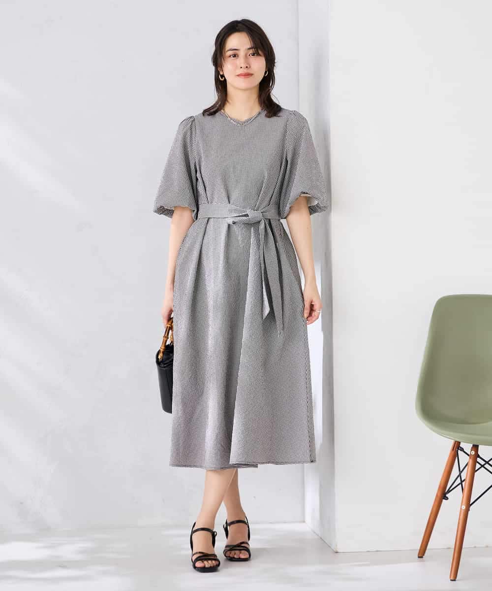 K2EGD01089 a.v.v(アー・ヴェ・ヴェ) ソフトサッカーパフスリーブワンピース ブルー