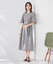 K2EGD01089 a.v.v(アー・ヴェ・ヴェ) ソフトサッカーパフスリーブワンピース ブルー