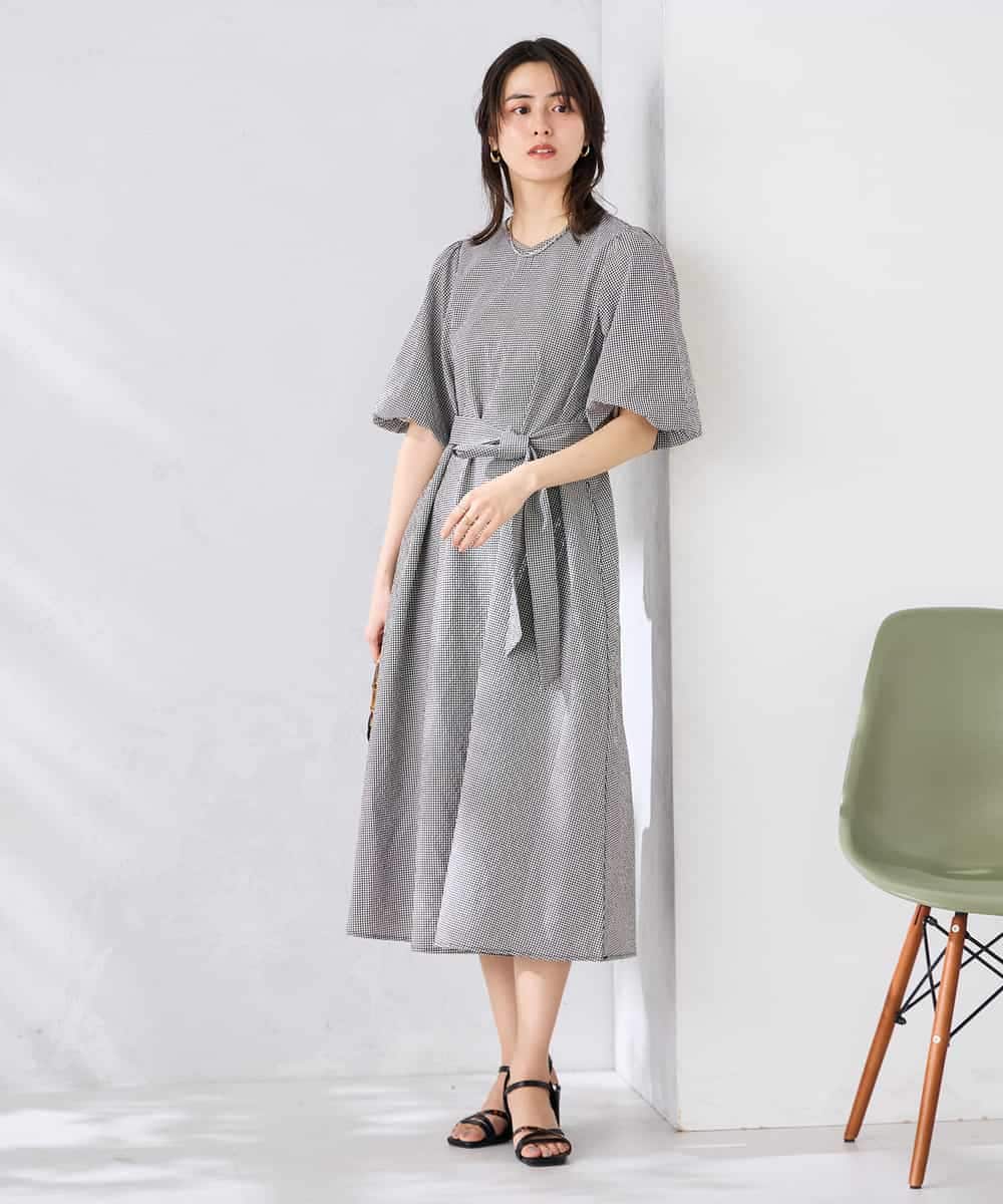 K2EGD01089 a.v.v(アー・ヴェ・ヴェ) ソフトサッカーパフスリーブワンピース ブルー