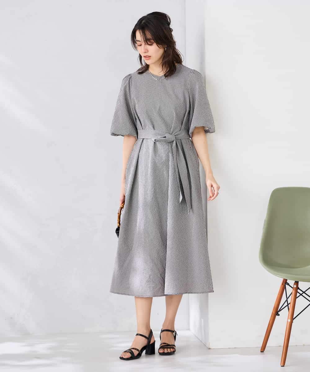 K2EGD01089 a.v.v(アー・ヴェ・ヴェ) ソフトサッカーパフスリーブワンピース ブルー