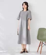 K2EGD01089 a.v.v(アー・ヴェ・ヴェ) ソフトサッカーパフスリーブワンピース ブルー