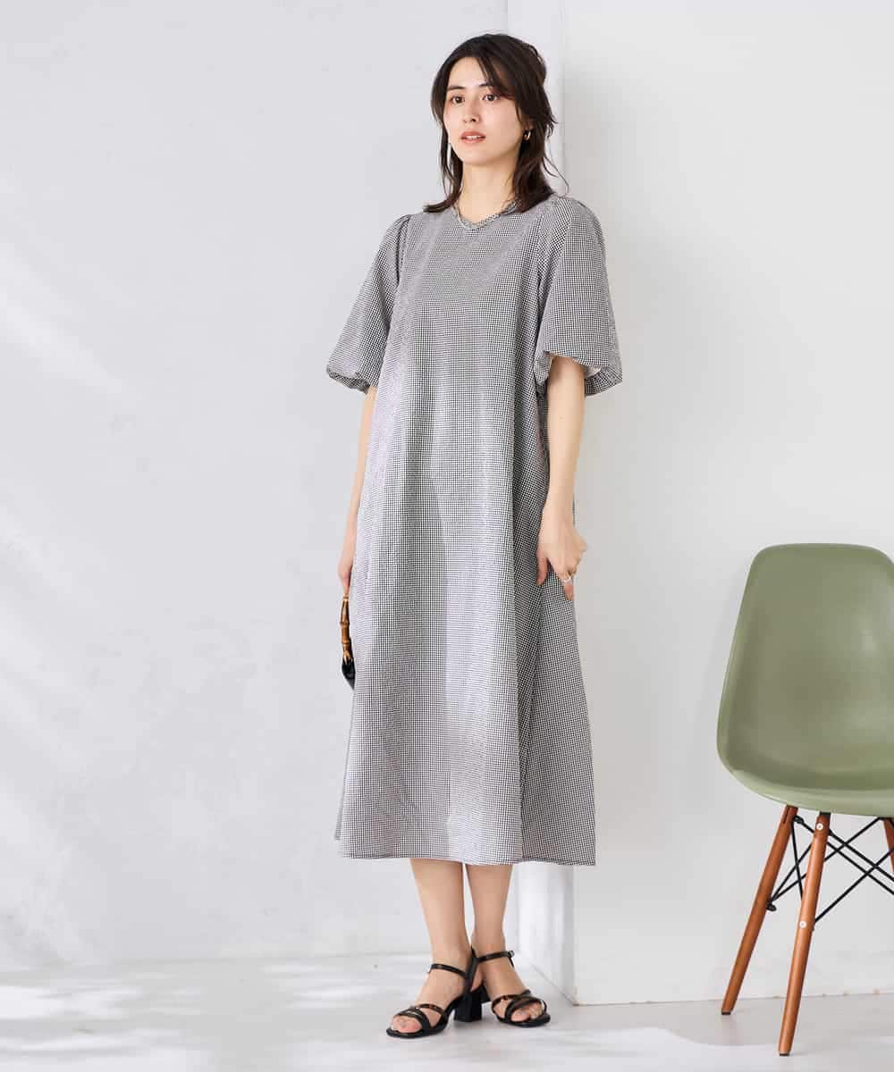 K2EGD01089 a.v.v(アー・ヴェ・ヴェ) ソフトサッカーパフスリーブワンピース ブルー