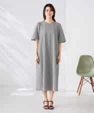 K2EGD01089 a.v.v(アー・ヴェ・ヴェ) ソフトサッカーパフスリーブワンピース ブルー