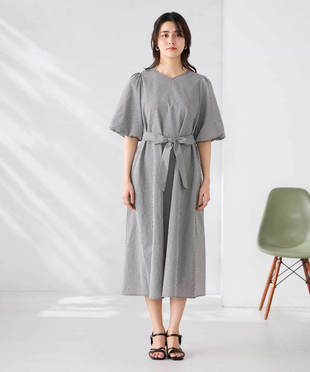 K2EGD01089 a.v.v(アー・ヴェ・ヴェ) ソフトサッカーパフスリーブワンピース ブルー