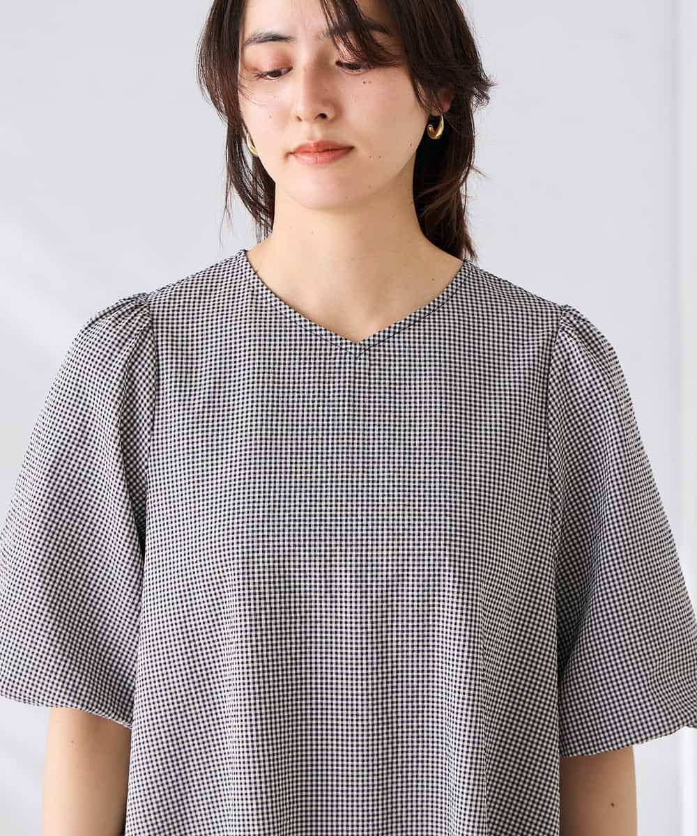 K2EGD01089 a.v.v(アー・ヴェ・ヴェ) ソフトサッカーパフスリーブワンピース ブルー