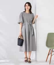 K2EGD01089 a.v.v(アー・ヴェ・ヴェ) ソフトサッカーパフスリーブワンピース ブラック