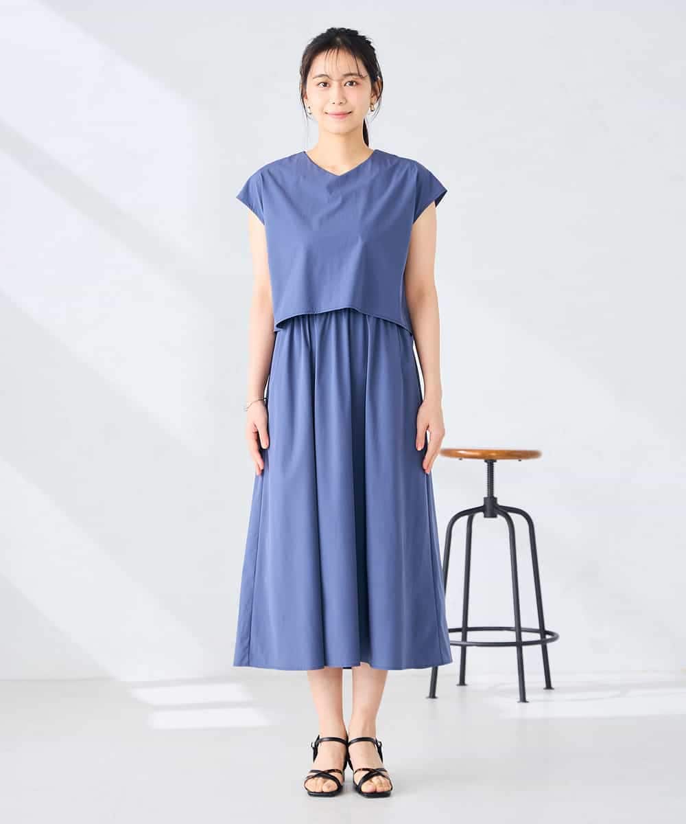 K2EGD09089 a.v.v(アー・ヴェ・ヴェ) 【微撥水】ナイロンドッキングワンピース カーキ