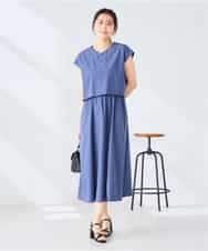 K2EGD09089 a.v.v(アー・ヴェ・ヴェ) 【微撥水】ナイロンドッキングワンピース ネイビー