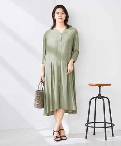 K2EGD11079 a.v.v 【洗える】カラーレスシャツワンピース