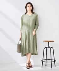 K2EGD11079 a.v.v(アー・ヴェ・ヴェ) 【洗える】カラーレスシャツワンピース カーキ