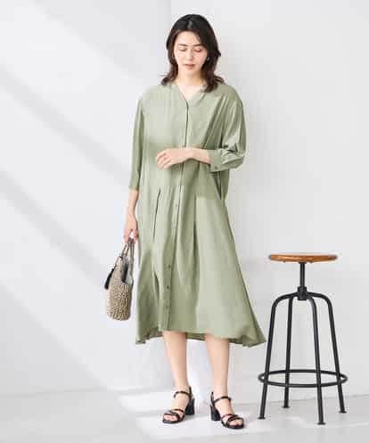 K2EGD11079 a.v.v 【洗える】カラーレスシャツワンピース