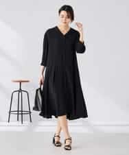 K2EGD11079 a.v.v(アー・ヴェ・ヴェ) 【洗える】カラーレスシャツワンピース カーキ